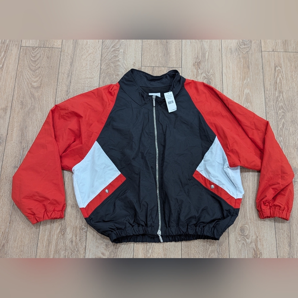 $1148 Mens RHUDE Colorblock Track Jacket Blood Orange 2XL